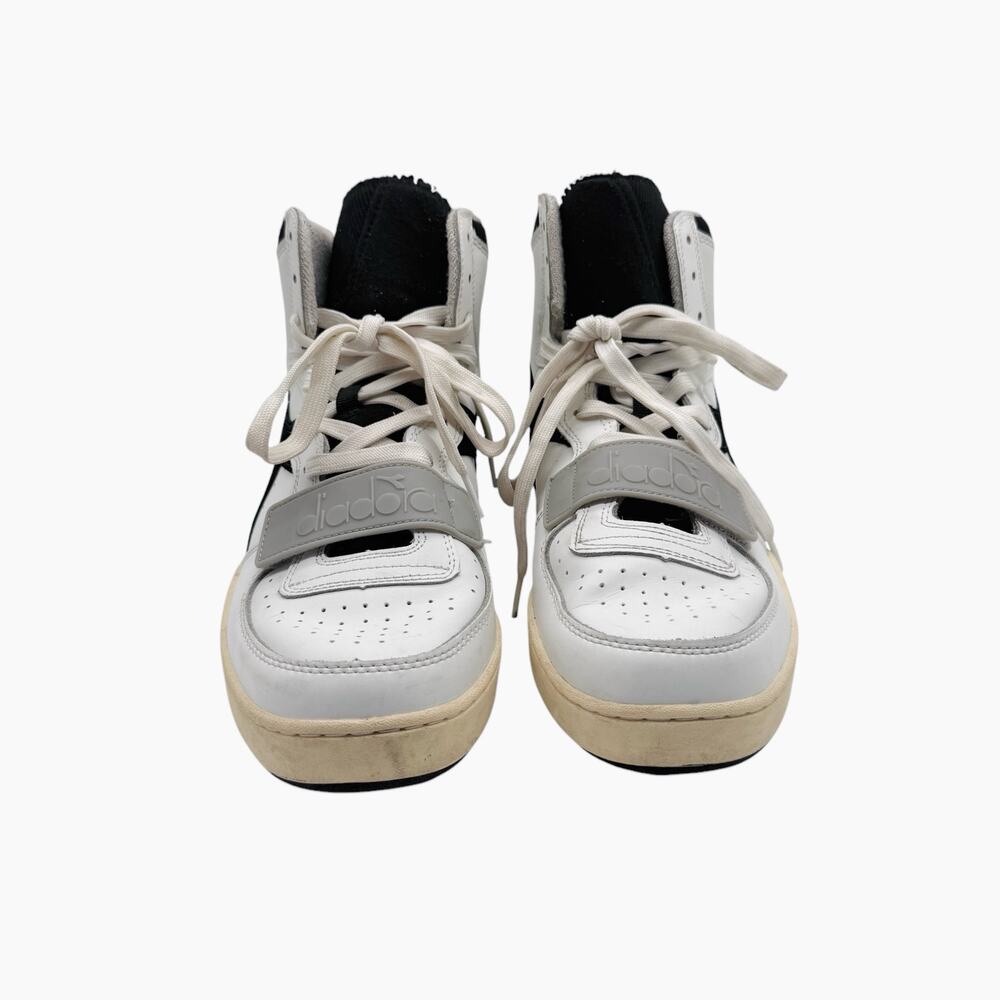 Diadora Mi Basket Used 'White Black' Sneakers Men’s Size 11.5 View 3